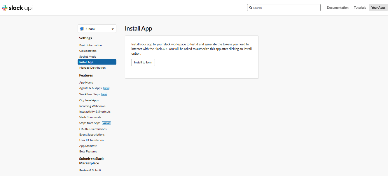 Install Slack app